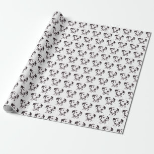 Papier dalmatien d'emballage cadeau d'art de chien