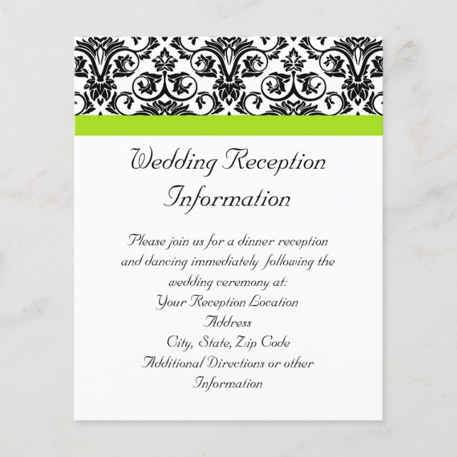 Papier Damas noir/blanc avec bande d'accents vert de la C (Devant)