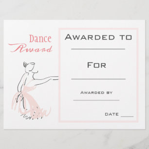 Papier Dance award fille ballet danseuse rose