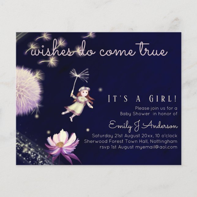 Papier Dandelion Fairy Wings Arrivent Véritable Baby show (Devant)