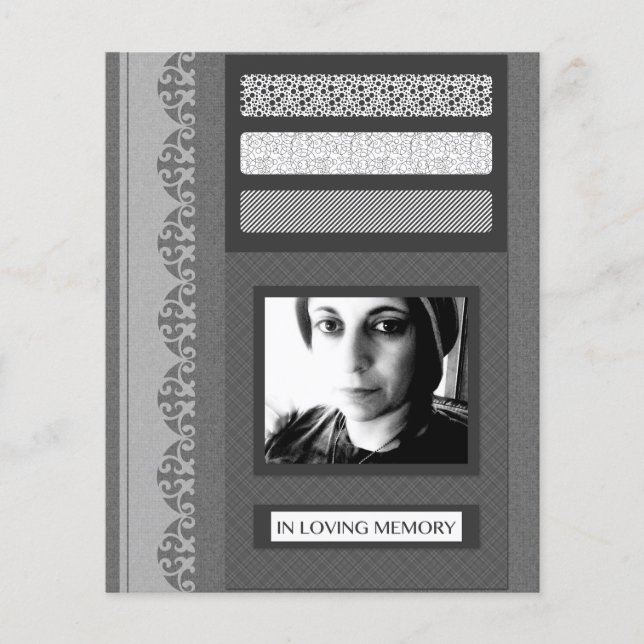 Papier dans les annonces de service funéraire de mémoire  (Devant)