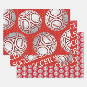 Papier d'artisanat à balles de soccer rouge