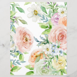 Papier d'artisanat d'art fleuri Rose peint à la ma