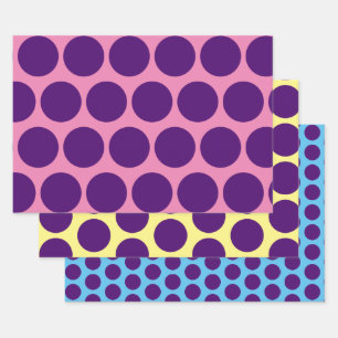 Papier d'artisanat d'enveloppement violet Polka Do