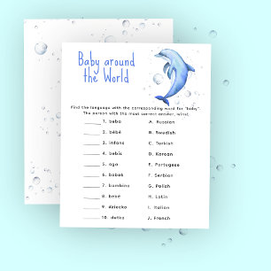 Papier Dauphin de l'océan - bébé autour du jeu mondial