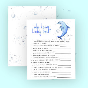 Papier Dauphin Océan - Jeu Qui connaît le mieux papa