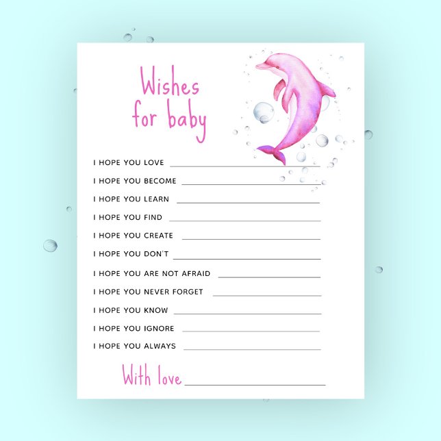 Papier Dauphin rose aquarelle - prières pour bébé (Créateur téléchargé)