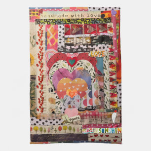 Papier de coeur Whimsical Art serviette de cuisine