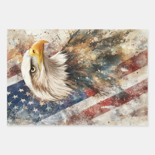 Papier de découpage Aigle drapeau américain