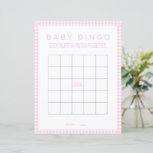 Papier de jeu Baby shower de Bingo rose