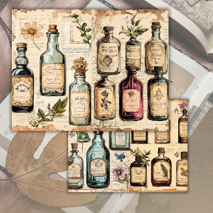 Papier de journal de junk floral de pharmacie vint