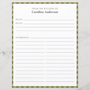 Papier De La Cuisine   Insertion de recette vert olive
