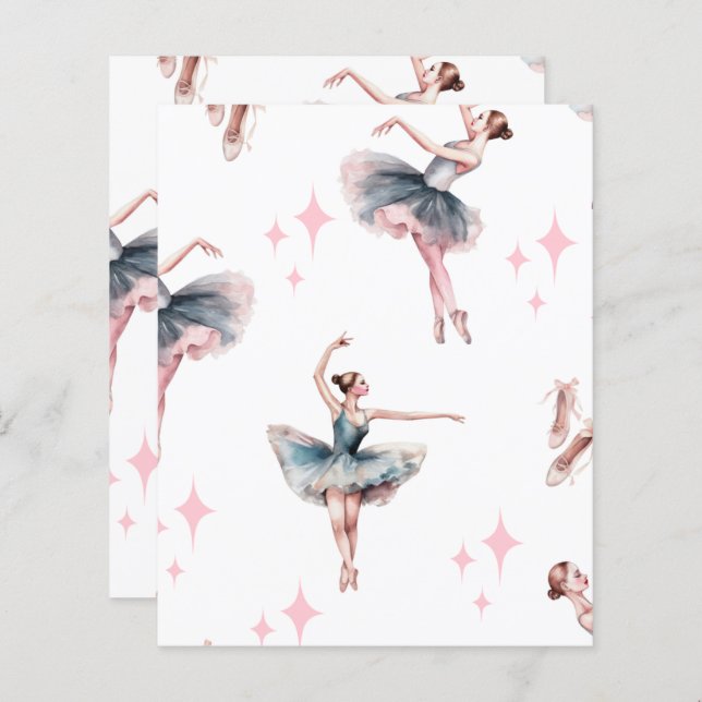 Papier de la danse de Ballerina (Devant / Derrière)