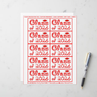 Papier de légendes d'étiquette rouge pour la remis