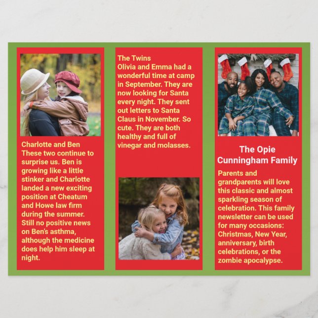 Papier 🎄 de Noël de famille ✨ Bulletin photo (Devant)