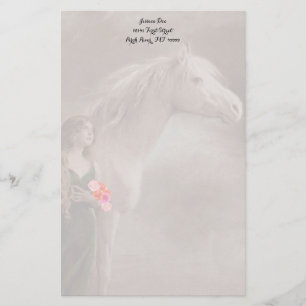 Papier de note blanc de papeterie de cheval