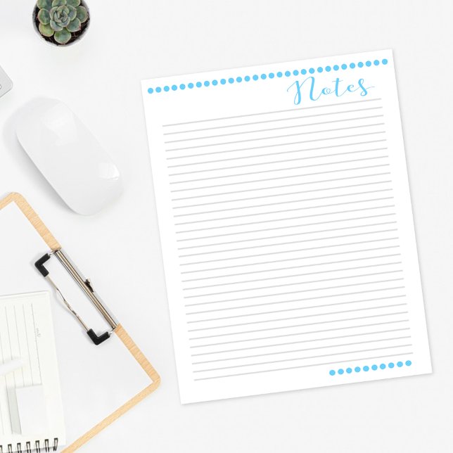 Papier de notes liées | Bleu bébé (Créateur téléchargé)