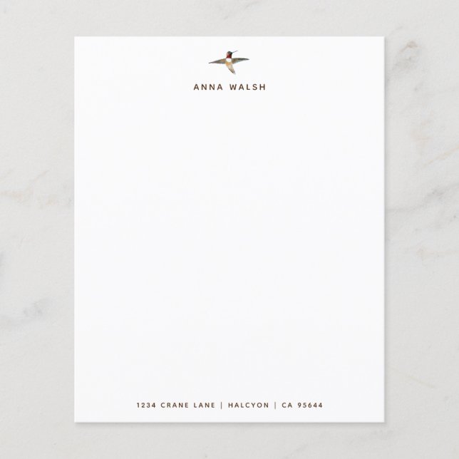 Papier de papeterie blanc personnalisé (Devant)