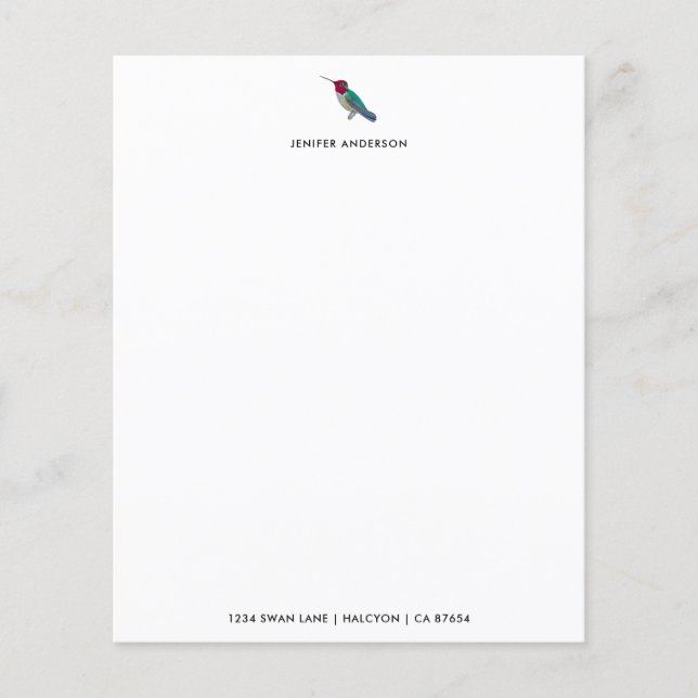 Papier de papeterie blanc personnalisé (Devant)
