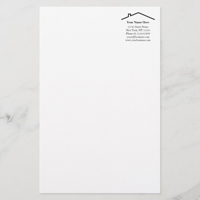 Papier de papeterie de l'entreprise immobilière de (Devant)