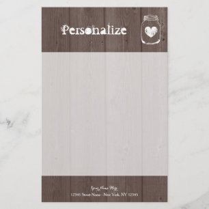 Papier de papeterie en fût de bois chic personnali