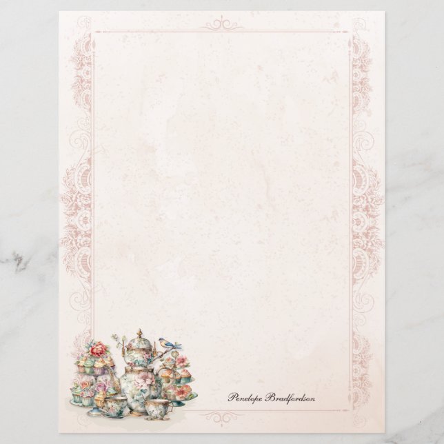 Papier de papeterie personnel chic victorien haute (Devant)