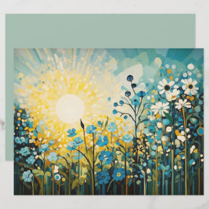 Papier de papier à scandale Abstrait Fleurs sauvag
