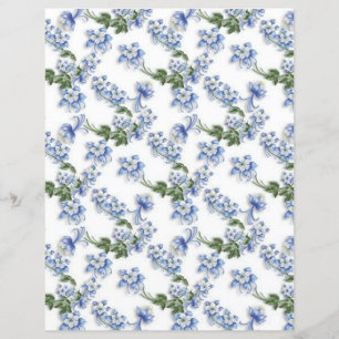 Papier de papier à scandale de fleurs bleu doux