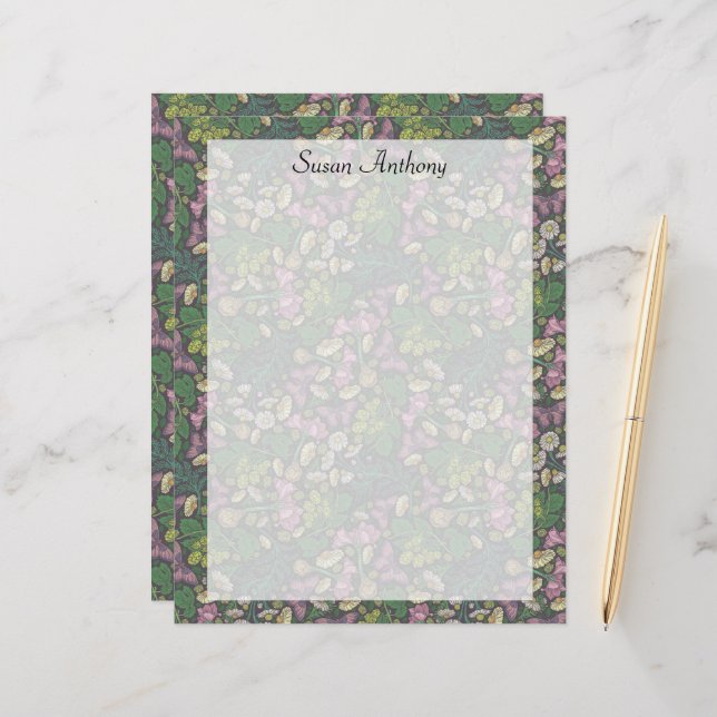 Papier de papillons violets de marguerite victorie (Devant/Arrière en situation)