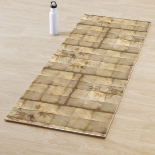 Papier de parchemin et tapis de yoga feuille en é