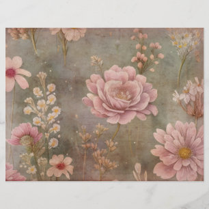 Papier de parchemin Shabby Rose Floral