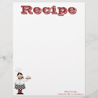 Papier de recette - Chef de cuisine - Recettes