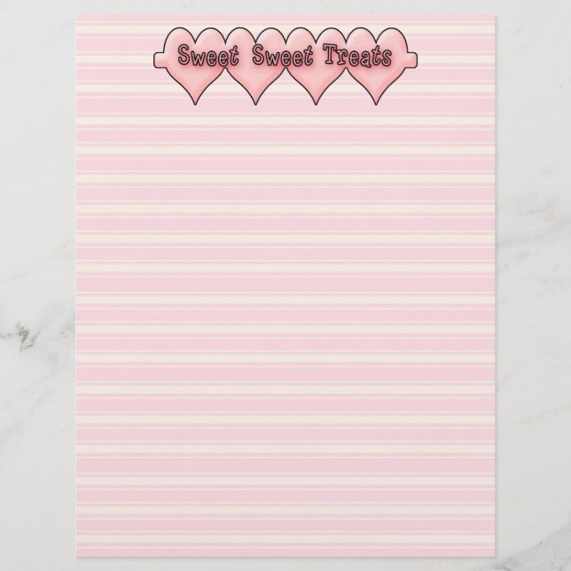 Papier de recette de friandises délicieuses (Devant)