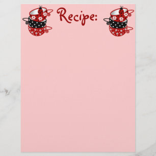 Papier de recette pour les plats de Ladybug