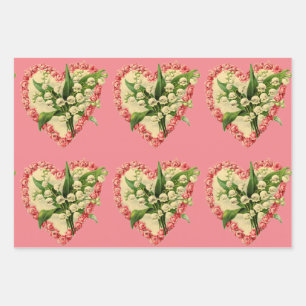 Papier de recouvrement des coeurs Feuille plate Je