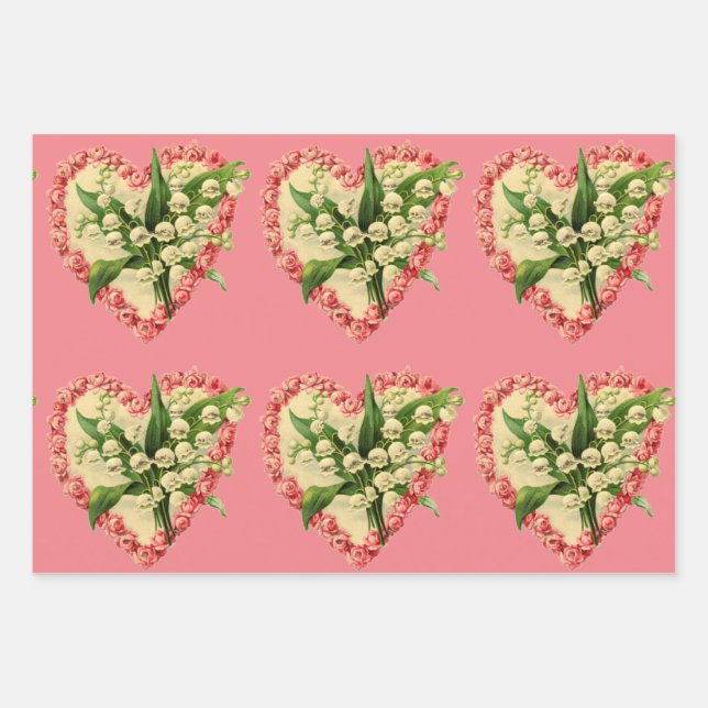 Papier de recouvrement des coeurs Feuille plate Je (Devant)