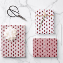 Papier de recouvrement trio Coeurs peints