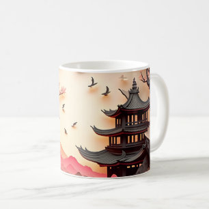 Papier de scène chinois ancien coupé Mug Brown