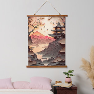 Papier de scène chinois ancien coupé Tapisserie mu