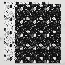 Papier de scrapbook Citrouille Mystique