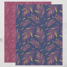 Papier de scrapbook violet palm