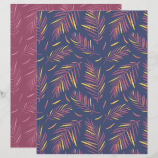 Papier de scrapbook violet palm