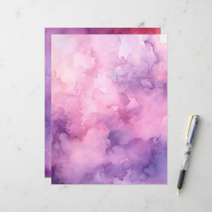Papier de scrapbooking à l'aquarelle rose et viole