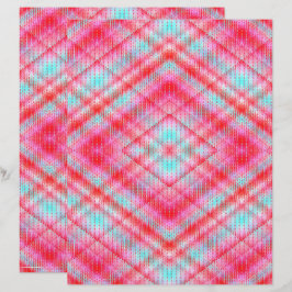 Papier de scrapbooking à motifs argyle rose 2 face
