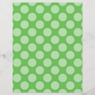 Papier de scrapbooking à pois verts recto-verso