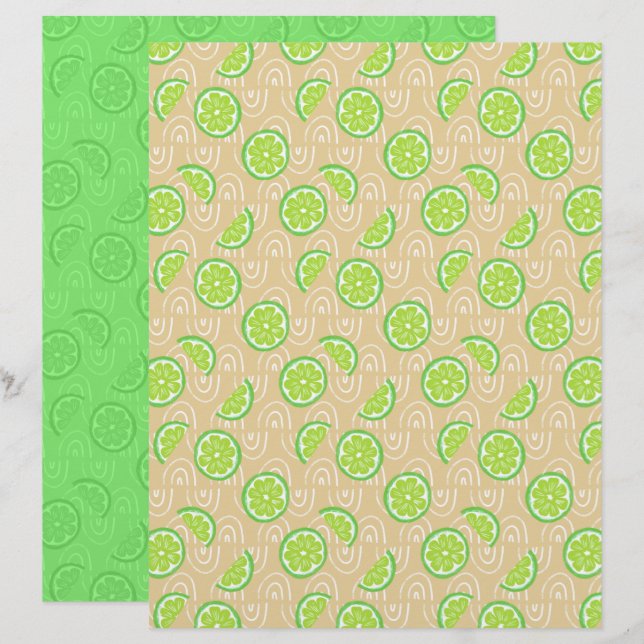 Papier de scrapbooking au citron (Devant / Derrière)
