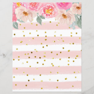 Papier de scrapbooking Confettis dorés/rayures