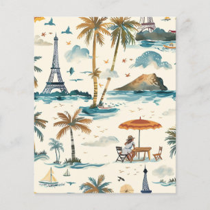 Papier de scrapbooking de destination aquarelle de