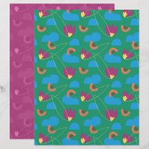 Papier de scrapbooking floral nuageux