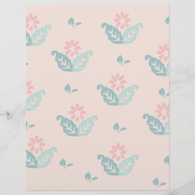 Papier de scrapbooking floral pastel (Devant)